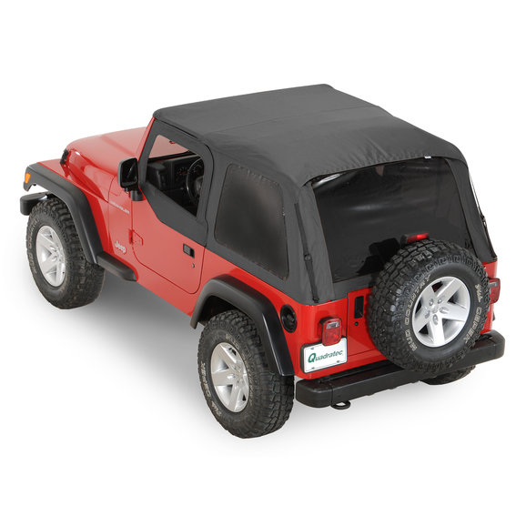 Rampage Products 109635 Sailcloth Trail Top Soft Top with Tinted Windows in  Black Diamond for 04-06 Jeep Wrangler TJ Unlimited