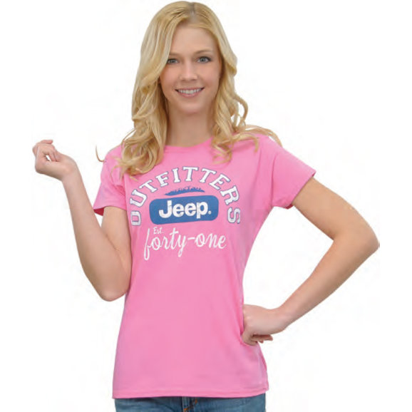 Jeep Clothing Womens Outfitters Tee Shirt in Pink | Quadratec