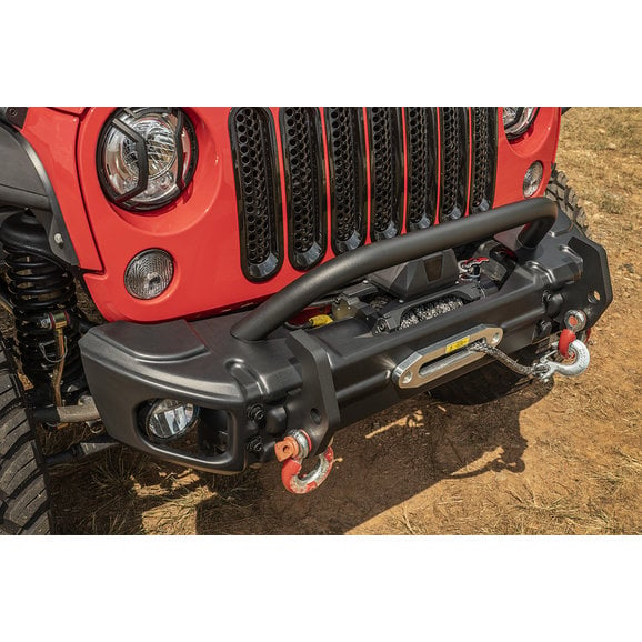 RUGGED RIDGE Arcus Front Bumper, w/ Winch Tray & Tow Hooks, 18-up