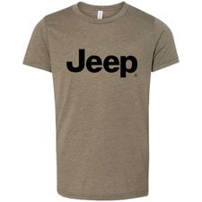 Jeep Merchandise Youth Jeep Text Logo Short Sleeve T-Shirt in Gray ...