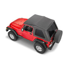 Rampage Products 109735 Sailcloth Trail Top Soft Top with Tinted Windows in Black  Diamond for 97-06 Jeep Wrangler TJ | Quadratec
