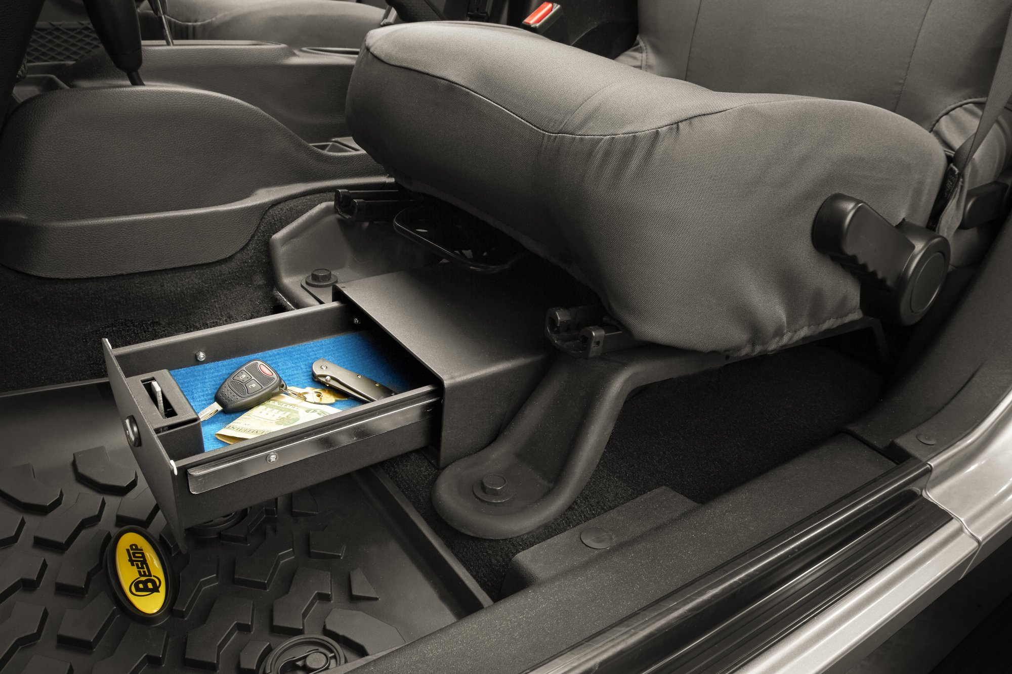 Bestop® 42640-01 Locking Under Seat Storage Box for Wrangler
