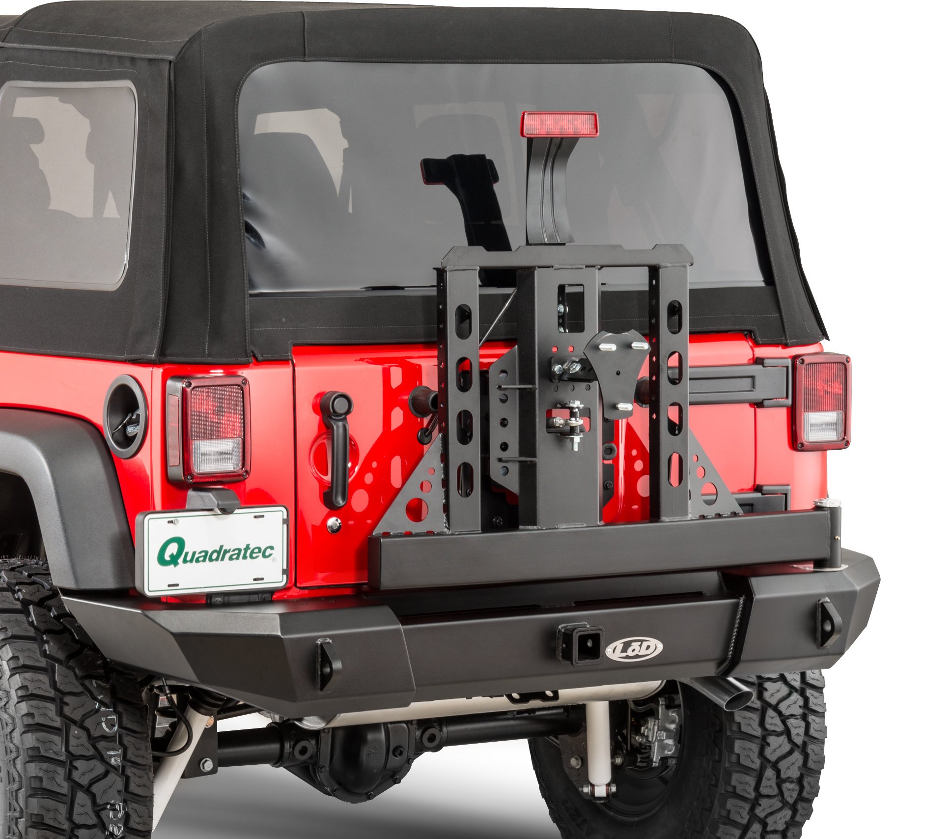 LoD JBL0701 Adjustable 3rd Brake Light Mount for 07-18 Jeep Wrangler and  Wrangler Unlimited JK Quadratec