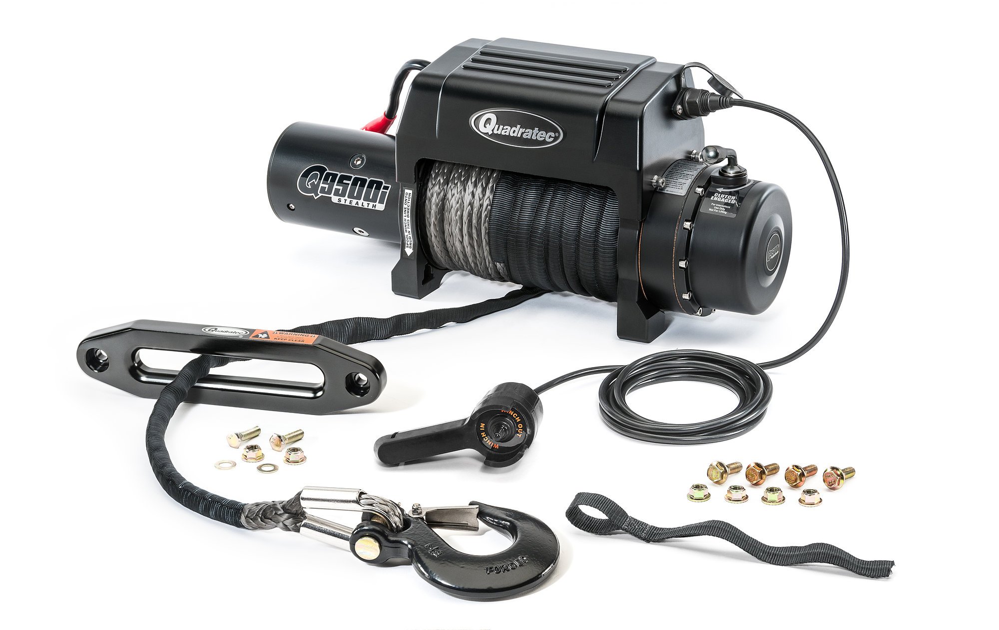 Quadratec Q9500is Stealth Winch with Dyneema Synthetic Rope | Quadratec