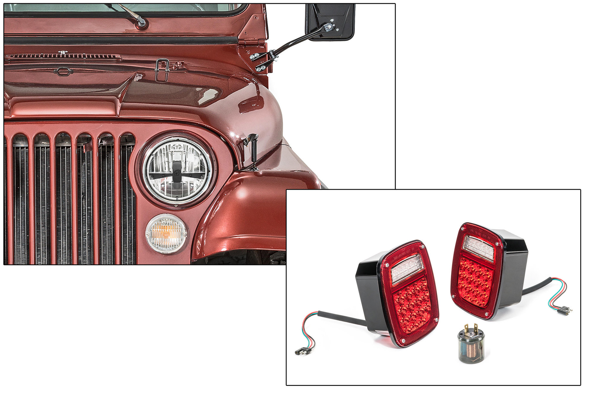 Quadratec Gen II LED Headlights & LED Tail Light Kit for 76-86 Jeep CJ-5 &  CJ-7 | Quadratec