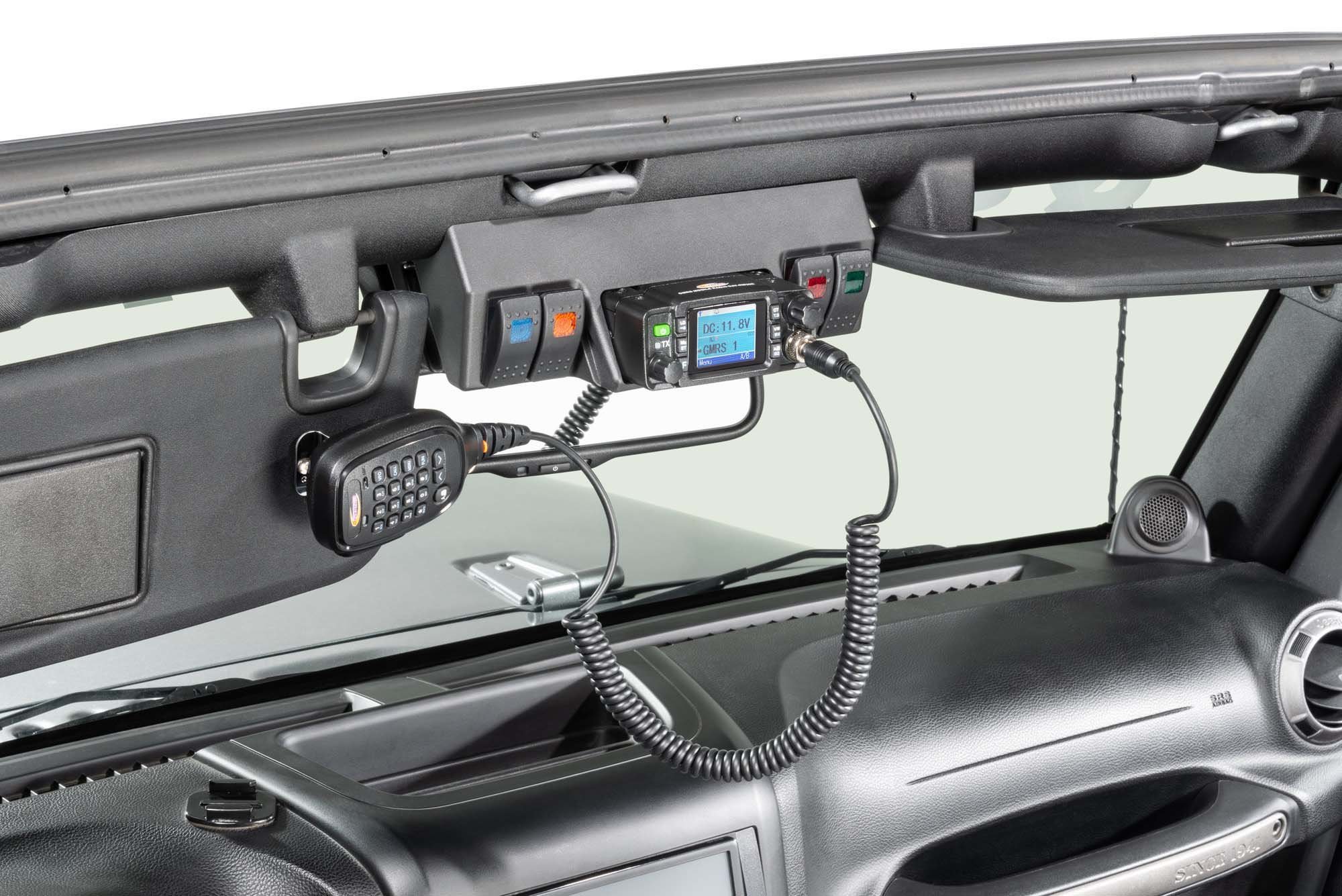 Daystar GMRS Radio with Upper Windshield Mount, and Switches for 07-18 Jeep  Wrangler JK Quadratec