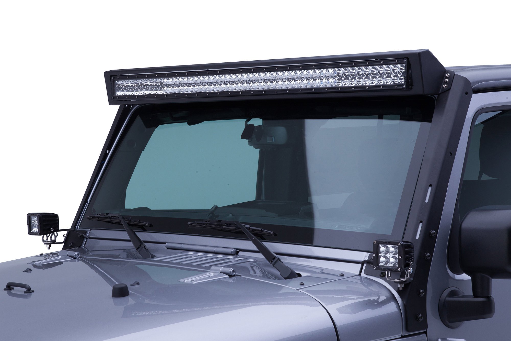 Go Rhino 731500T 50" LED Bar Windshield Light Frame for 07-18 Jeep Wrangler  JK | Quadratec