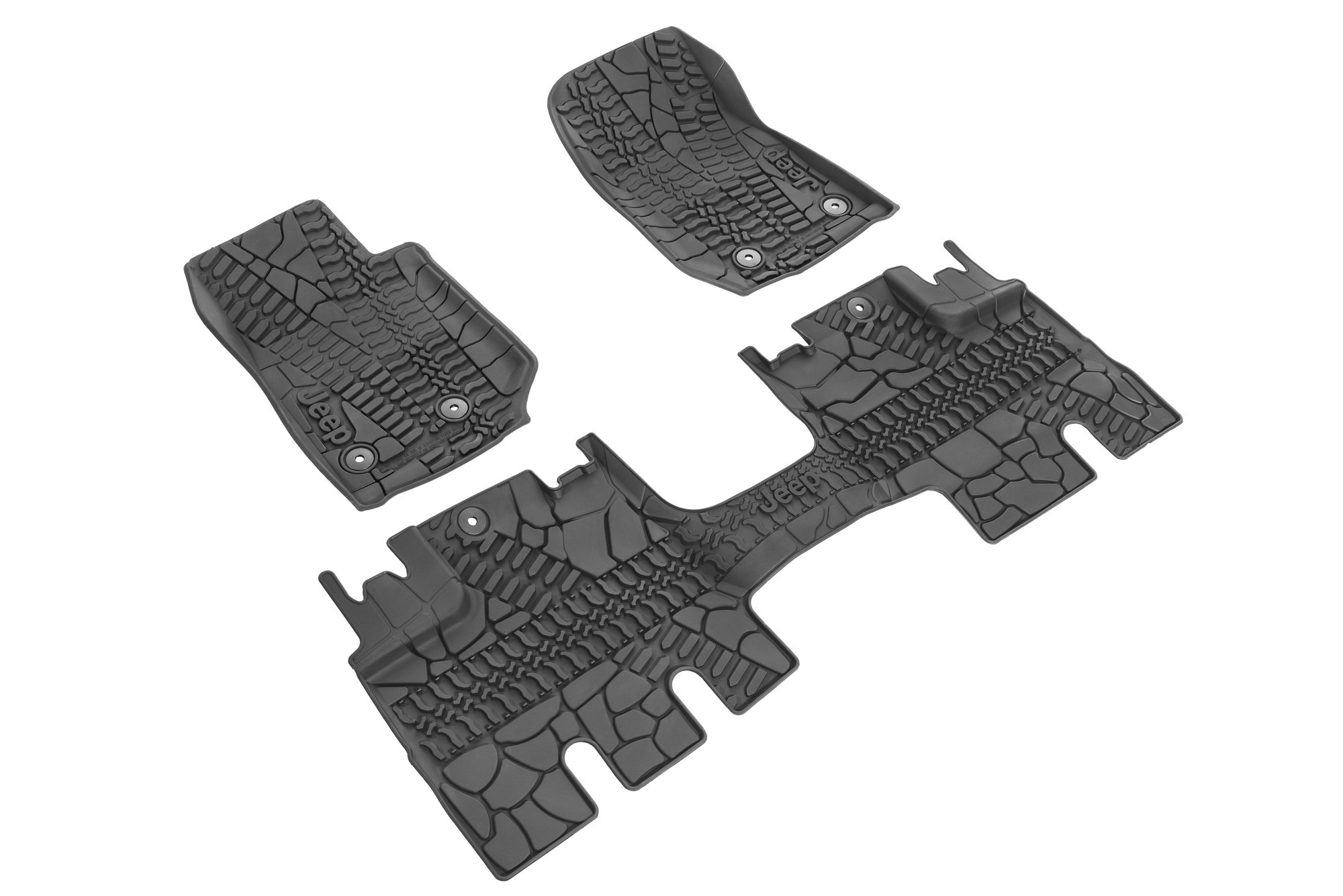 Mopar 82213860 Floor Slush Mats with Tire Tread Pattern for 14-18 Jeep  Wrangler Unlimited JK 4 Door | Quadratec