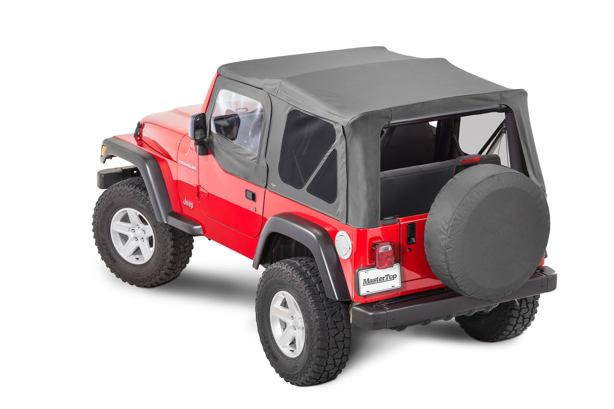 MasterTop Premium Replacement Soft Top with Tinted Windows u0026 Upper Door  Skins for 97-06 Jeep Wrangler TJ | Quadratec