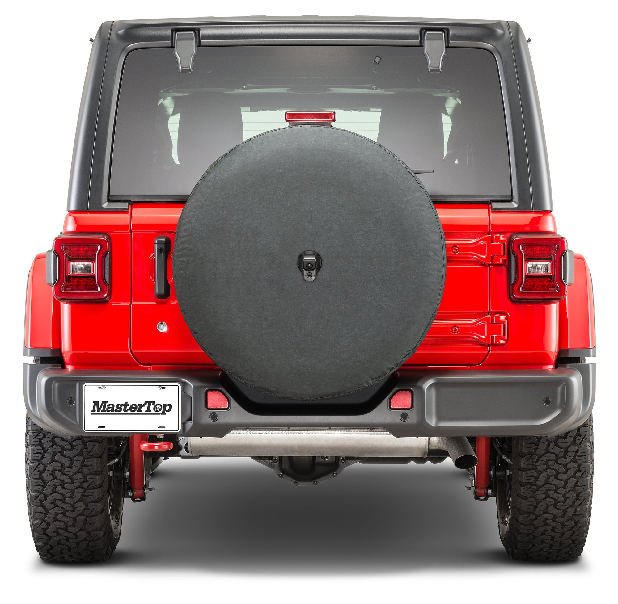 MasterTop Spare Tire Cover in Black for 18-21 Jeep Wrangler JL | Quadratec