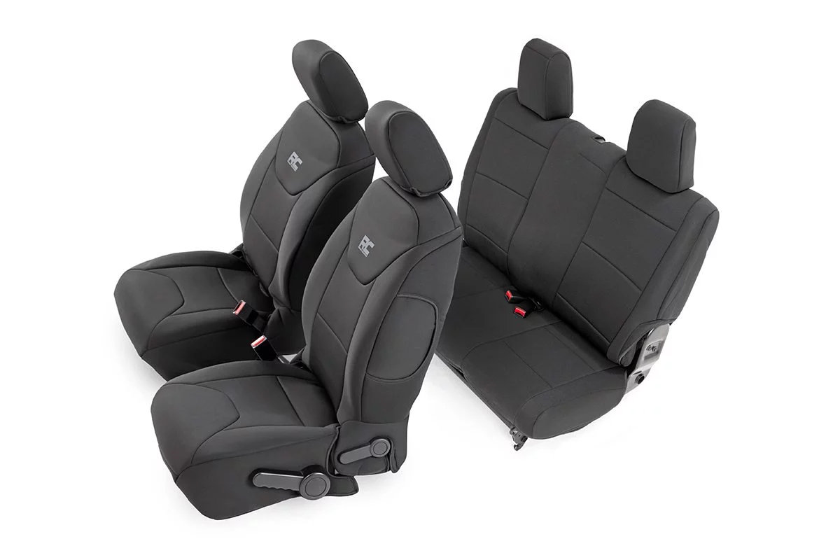 Rough Country 91007 Front & Rear Seat Covers for 13-18 Jeep Wrangler JK 2  Door | Quadratec