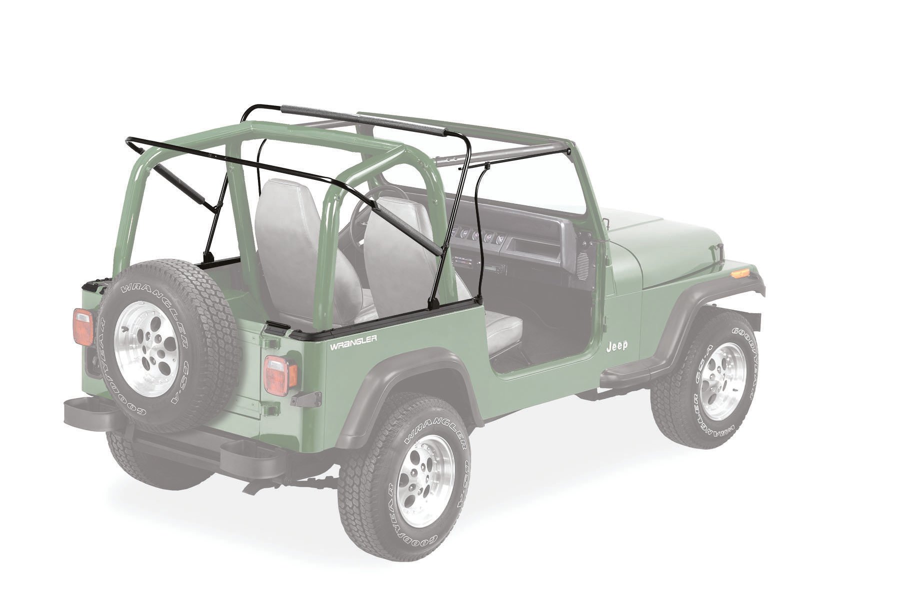 Bestop Supertop Complete Soft Top Kit with Tinted Windows for 76-95 Jeep  CJ7 and YJ equipped with Full Steel Doors | Quadratec