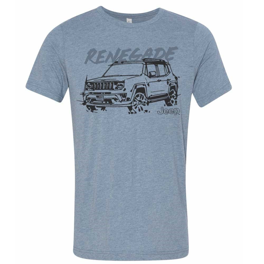 Jeep Merchandise Mens LDD Series Jeep Renegade T-Shirt in Lake Blue |  Quadratec