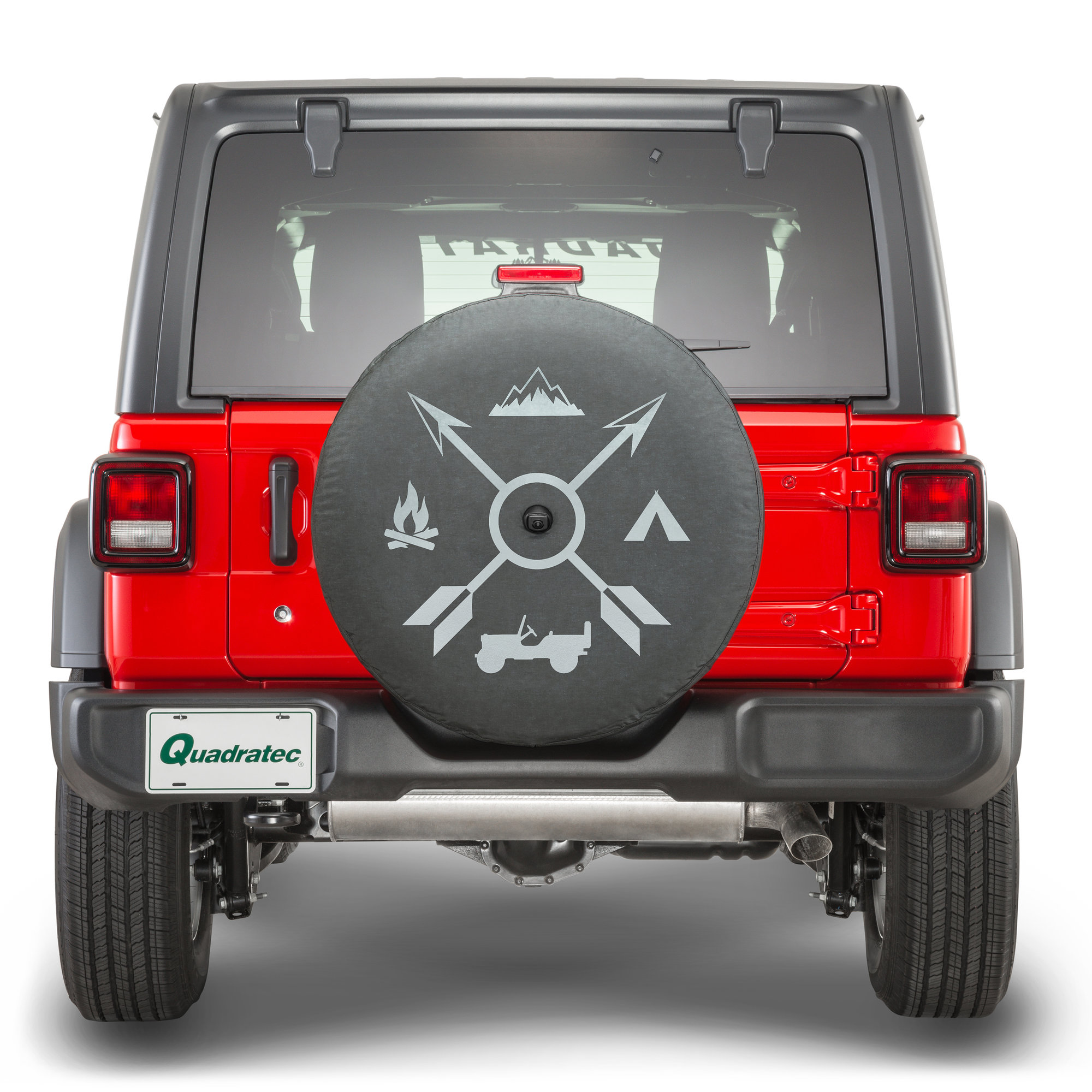 Mopar 82215440 Spare Tire Cover with Camping Logo for 18-21 Jeep Wrangler  JL Quadratec