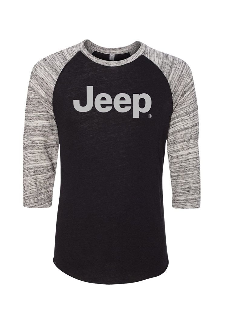 Mopar Raglan Men's Jeep 3/4 Baseball Tee Shirt in Black ...