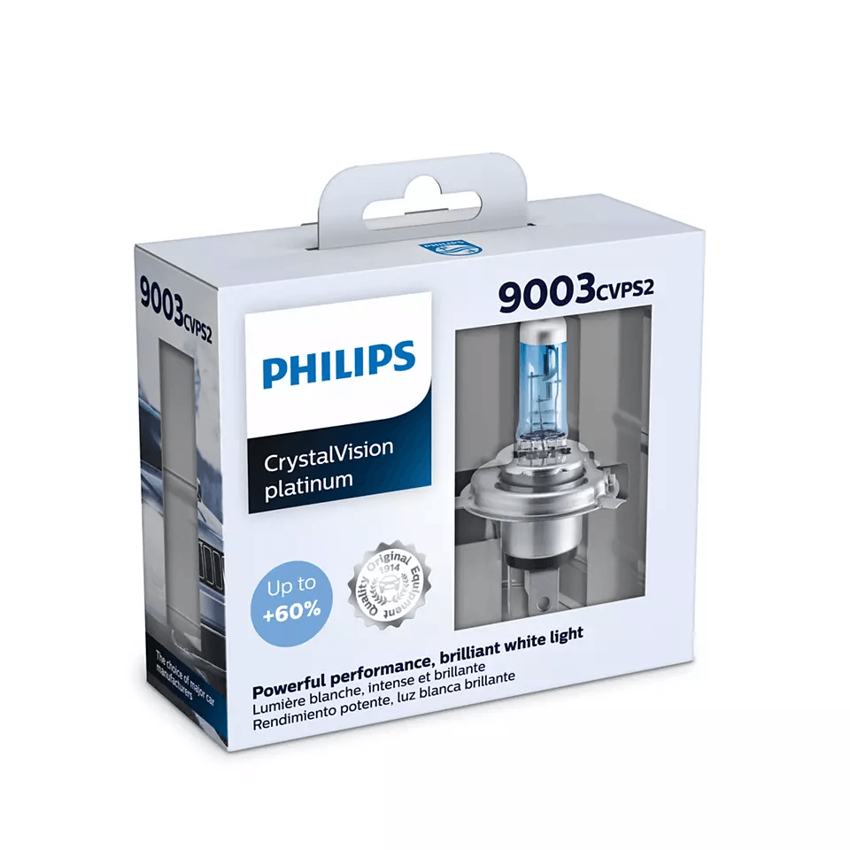Philips 9003CVPS2 9003/H4 CrystalVision Platinum 12V/55W Halogen Bulb Pair  for 95-18 Jeep Wrangler YJ, TJ & JK | Quadratec