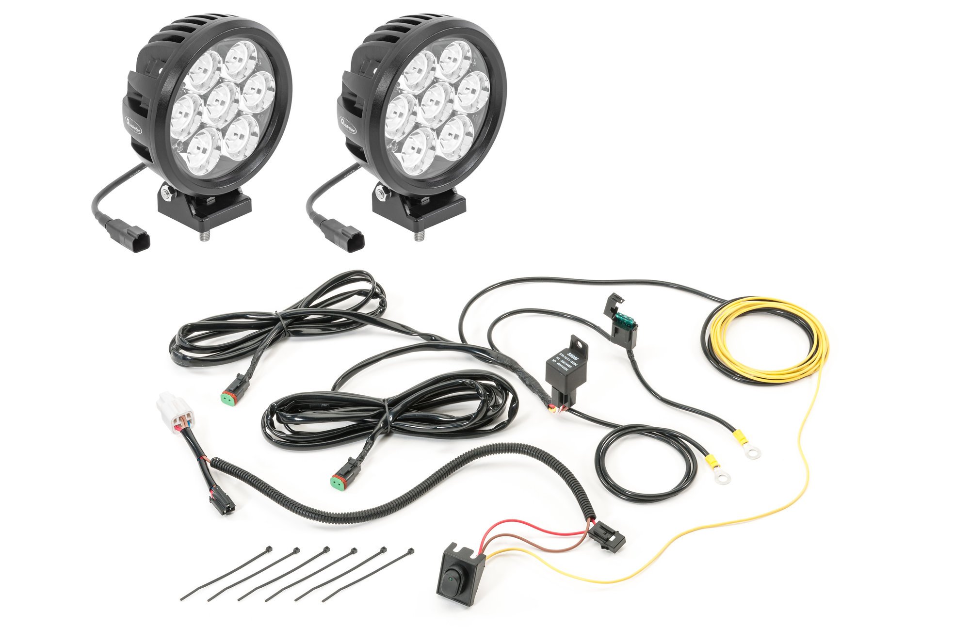 Quadratec 6" Round LED Lights with Wiring Harness | Quadratec