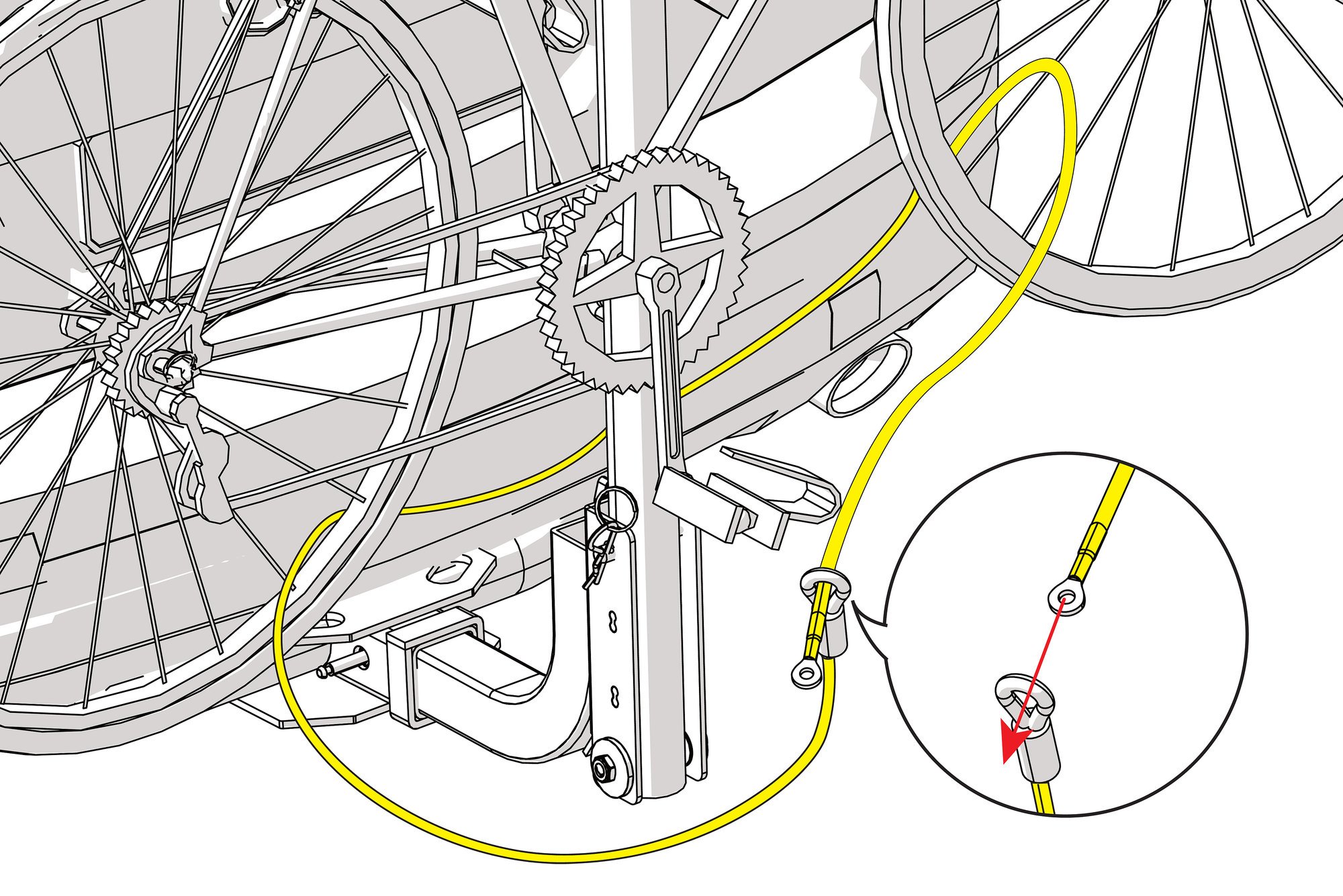 Quadratec Locking Bicycle Cable with Hitch Pin for Quadratec Bike Racks |  Quadratec