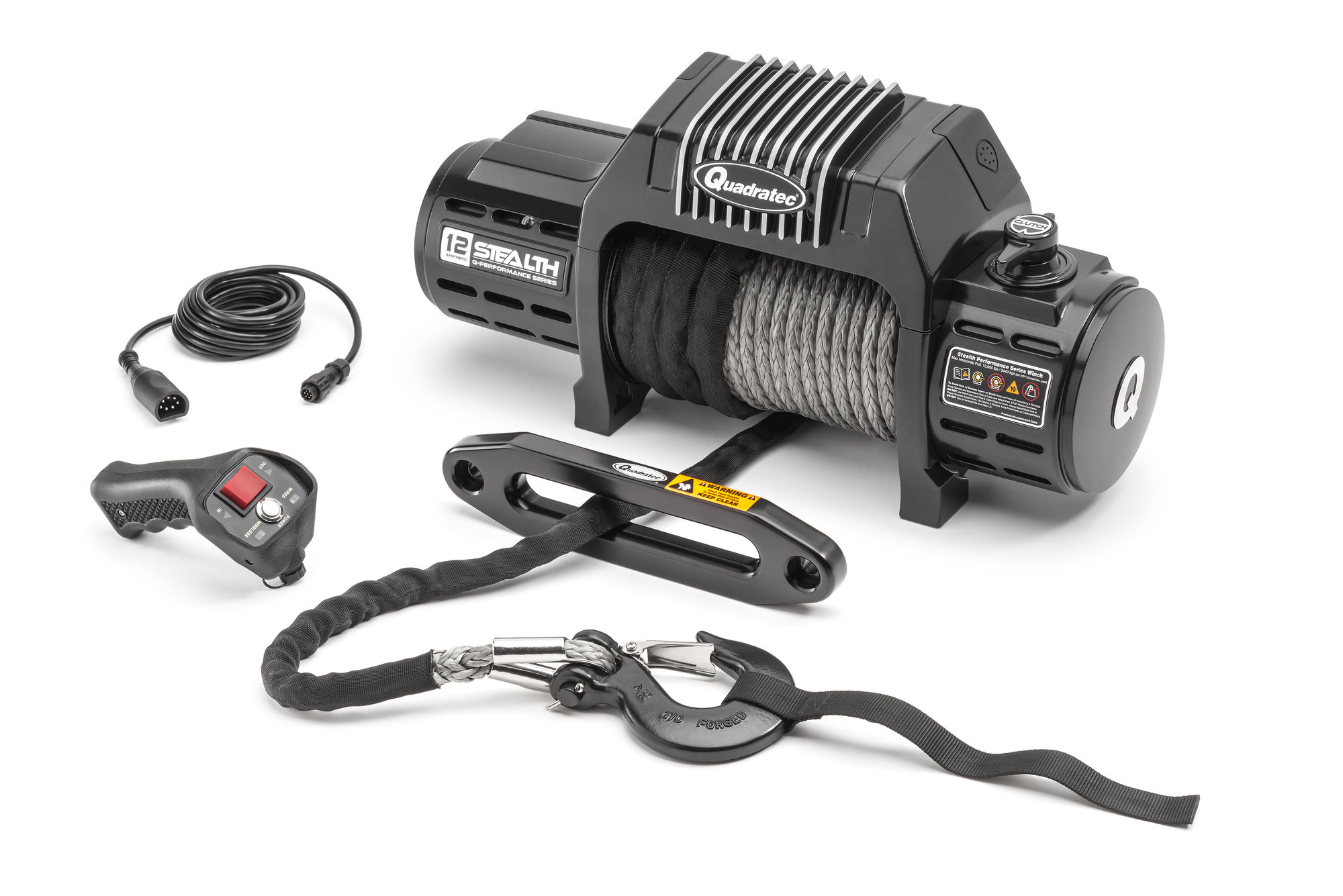 Quadratec Stealth Winch and Premium Res-Q Recovery Kit