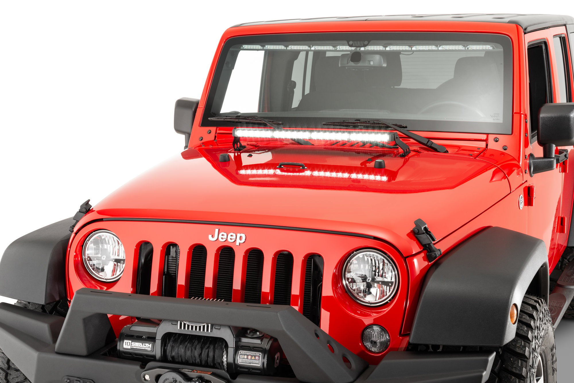 Quadratec Stealth 27" LED Light Bar with Hood Mount Brackets and Wiring for  07-18 Jeep Wrangler JK | Quadratec