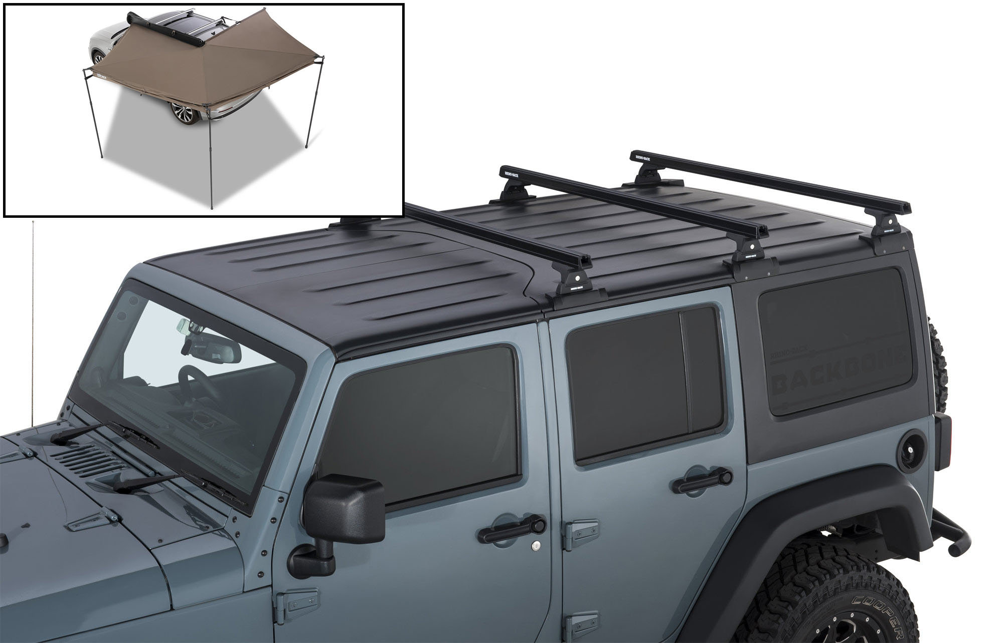 Rhino-Rack Heavy Duty 3-Bar Backbone Roof Rack for 07-18 Jeep
