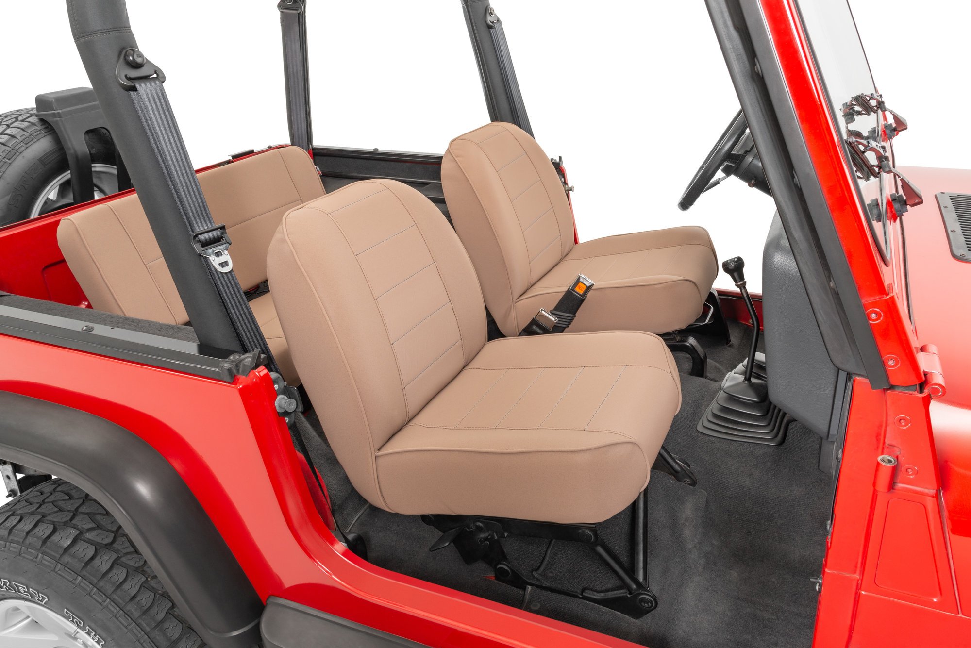 Rugged Ridge 13400.04 Premium Low-Back Bucket Seat Tan for 76-02 Jeep CJ &  Wrangler YJ, TJ | Quadratec