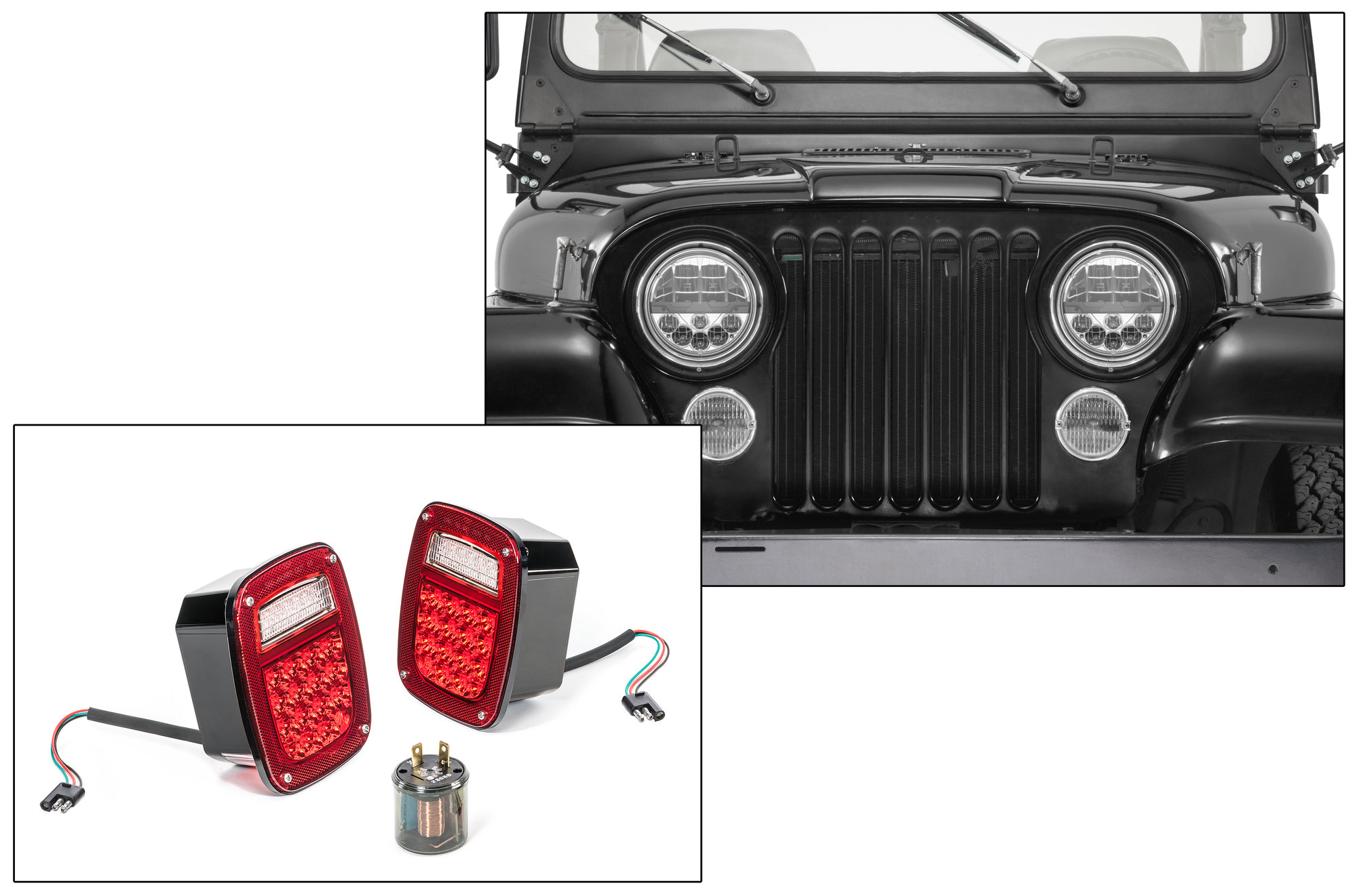 TACTIK Headlight & Tail Light Combo for 76-86 Jeep CJ5, CJ7, & CJ8 |  Quadratec