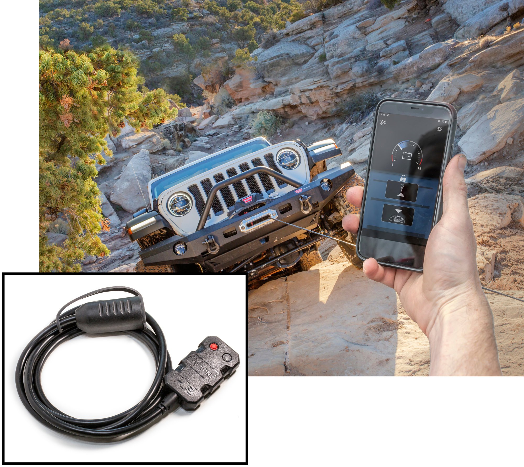 WARN 103945 HUB Wireless Receiver - Smart Phone Enabled Winch Controller  for Jeep, Truck, & SUV WARN Winches | Quadratec